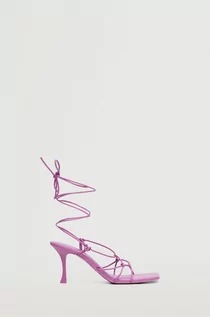 Sandały damskie - Mango sandały Clara damskie kolor różowy na słupku - grafika 1