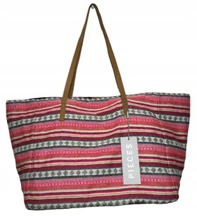 TORBA PLAŻOWA Pieces MIEJSKA SHOPPER NA PLAŻĘ PIKNIK ZAPINANA Magnes DUŻA - Torebki damskie TORBA PLAŻOWA Pieces MIEJSKA SHOPPER NA PLAŻĘ PIKNIK ZAPINANA Magnes DUŻA - Torebki damskie - miniaturka - grafika 1