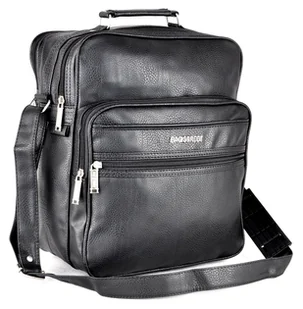 Czarna PIONOWA Mała TORBA MĘSKA Eko Skóra SASZETKA na ramię PRZEWIESZKA mid - Torby męskie - miniaturka - grafika 1