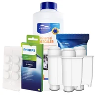 Akcesoria i części do ekspresów do kawy - Zestaw Philips Saeco - AL-Inte+ 3szt, Uniwersalny Odkamieniacz 500ml, Philips CA6704/10 Tabletki Czyszczące - miniaturka - grafika 1