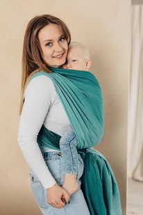 Chusta tkana LennyLamb - Mała Jodełka Ombre Zieleń-5 (4.2 m.) - Chusty do noszenia dzieci - miniaturka - grafika 1