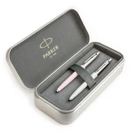Zestawy piśmiennicze - Zestaw prezentowy długopis Parker Jotter Originals Perłowy i Różowy w metalowym etui - miniaturka - grafika 1