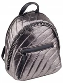 Plecaki - Urokliwy, pikowany plecak damski ozdobiony łańcuszkiem — David Jones - miniaturka - grafika 1