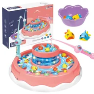 Zabawki interaktywne dla dzieci - Gra Łowienie Rybek Interaktywny Zestaw Ruchoma Obracana Wędki Led Melodie - miniaturka - grafika 1