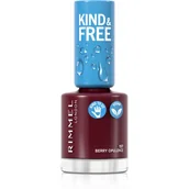 Lakiery do paznokci - Rimmel London London KIND&FREE wegański lakier do paznokci nr 157 Berry Opulence 8.0 ml - miniaturka - grafika 1