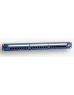 Panele krosownicze - EmiterNet Panel 19'';, 24xRJ45 UTP kat5e (1U) z półką, niebieski (PoE) - miniaturka - grafika 1