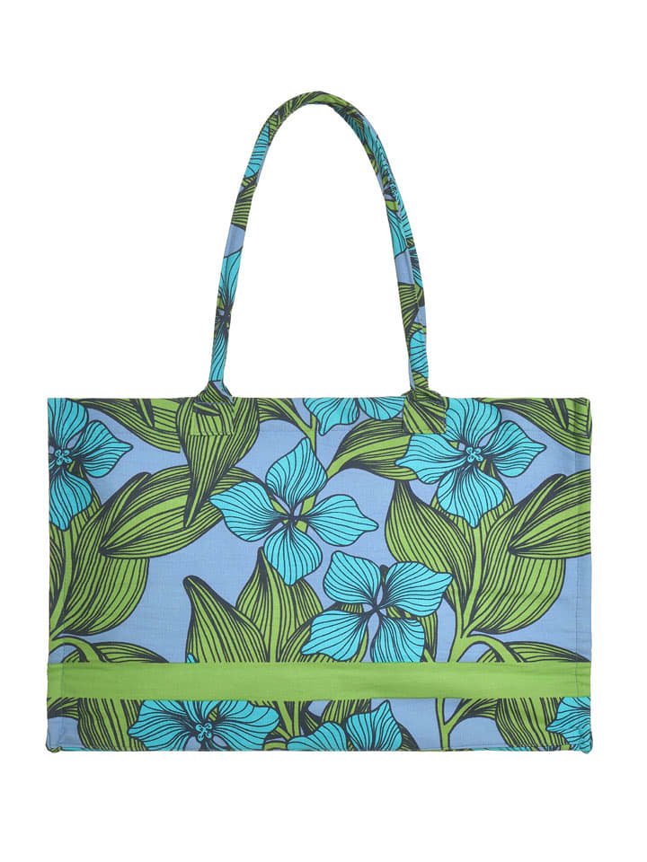 BLE Shopper bag w kolorze błękitno-zielonym - 58 x 32 cm