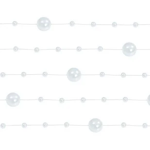 Unbekannt Perłowa girlanda, biała, 5 sztuk po 1,3 m, dekoracja stołu, wesele, chrzest, Boże Narodzenie, A, Bianco GP1 - Ozdoby bożonarodzeniowe - miniaturka - grafika 2