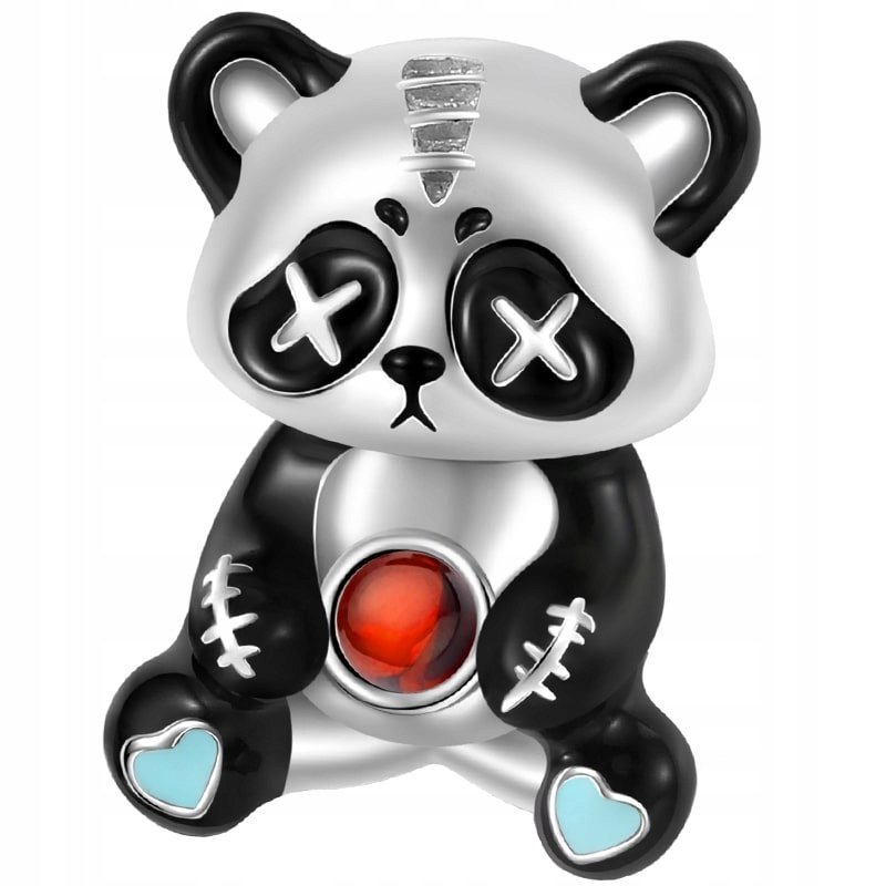 Charms Zawieszka Charms Panda Zombie z Cyrkonią Srebro 925 Charmsy Trusky