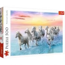 Trefl Puzzle 500 Białe konie w galopieTREFL - Puzzle - miniaturka - grafika 1