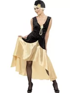 Stroje karnawałowe - Smiffys 20er Gatsby Girl Kostüm Schwarz und Gold Kleid Kopfbedeckung und Perlenkette, Large - miniaturka - grafika 1