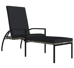 Elior Leżak ogrodowy z podnóżkiem szary E3-B49 - Leżaki ogrodowe Elior Leżak ogrodowy z podnóżkiem szary E3-B49 - Leżaki ogrodowe - miniaturka - grafika 1