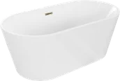 Wanny - Mexen Luna wanna wolnostojąca 150 x 75 cm, biała, przelew złoty - 52031507500-50 - miniaturka - grafika 1