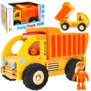 AUTO DREWNIANE WYWROTKA ŚMIECIARKA - Samochody i pojazdy dla dzieci - miniaturka - grafika 1