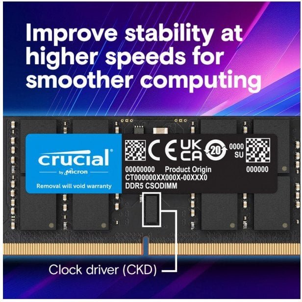 crucial Pamięć do notebooka DDR5 CSODIMM 48GB 2*24GB/6400 CL52 CT2K24G64C52CS5