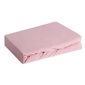 Prześcieradła - Prześcieradło Jersey Z Gumką 140X200 Różowe Pudrowe Na Wysoki Materac 30 Cm 140 G/M2 Eurofirany - miniaturka - grafika 1