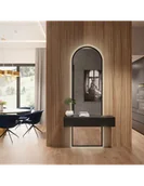 Lustra - Lustro półowalne do toaletki w czarnej ramie mdf -BERDO W DWÓCH CZĘŚCIACH- kolor ramy do wyboru, Wymiar: 60x120 - miniaturka - grafika 1