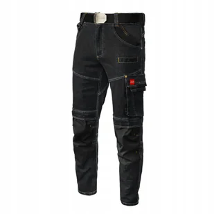 Spodnie robocze JEANS STRETCH jeansowe slimowane BHP ELASTYCZNE wygodne - Odzież robocza - miniaturka - grafika 1