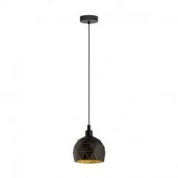 Eglo Roccaforte 33345 lampa wisząca zwis oprawa 1x40W E14 czarna/złota - Lampy sufitowe - miniaturka - grafika 1