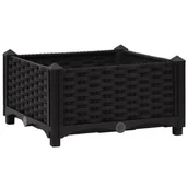 Donice - Czarna kwadratowa donica ogrodowa z technorattanu Z1-A14 - miniaturka - grafika 1
