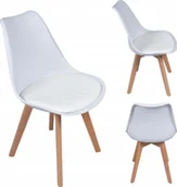 Krzesła - Nowoczesne krzesło z poduszką w stylu skandynawskim do salonu jadalni kuchni biały - miniaturka - grafika 1