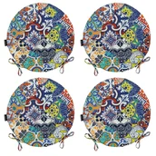 Poduszki na krzesła - Zestaw Poduszek Na Krzesło Okrągłe Dalia 40 487 (4 Szt.) - miniaturka - grafika 1