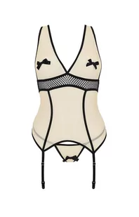 Viena gorset beżowo-czarny, Kolor beżowo-czarny, Rozmiar L/XL, Passion - Primodo.com - Body - miniaturka - grafika 1