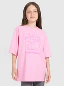 Koszulki dla dziewczynek - 4F T-shirt oversize z nadrukiem dziewczęcy - różowy 152 (11-12 lat) - miniaturka - grafika 1