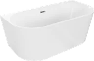 Wanny - Mexen Oval wanna wolnostojąca przyścienna 150 x 75 cm, biała, przelew chrom - 52671507500-01 - miniaturka - grafika 1