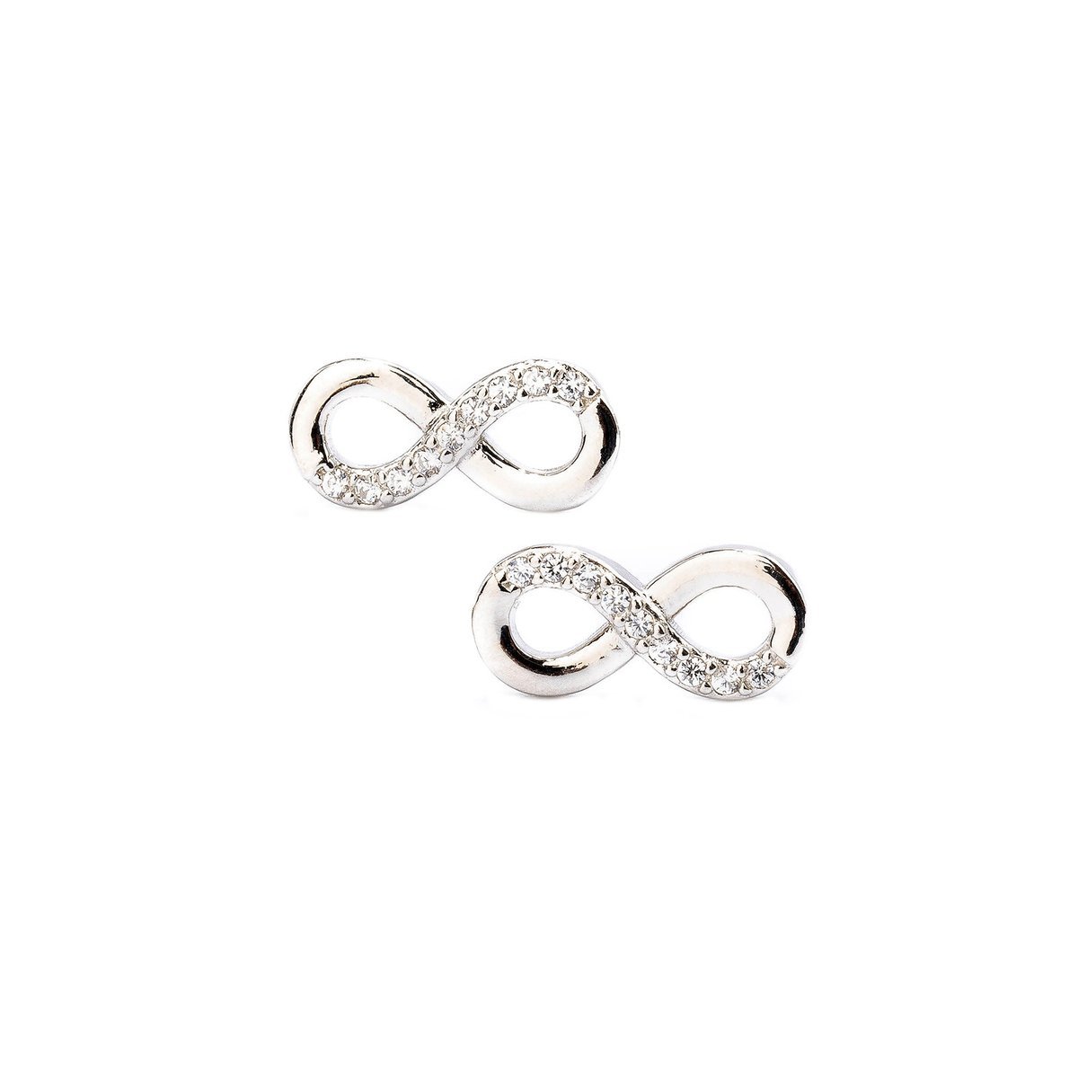 Srebrne kolczyki 925 nieskończoność cyrkonie