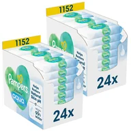 Chusteczki nawilżane - Zestaw Pampers Harmonie Aqua chusteczki nawilżane 2 x (24 x 48 sztuk) - miniaturka - grafika 1