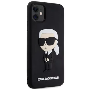 Karl Lagerfeld KLHCN613DRKINK iPhone 11 / Xr 6.1" czarny/black hardcase Rubber Ikonik 3D - Etui i futerały do telefonów - miniaturka - grafika 4