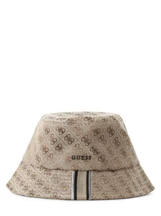 GUESS - Damski bucket hat, beżowy|brązowy - Czapki damskie - miniaturka - grafika 1