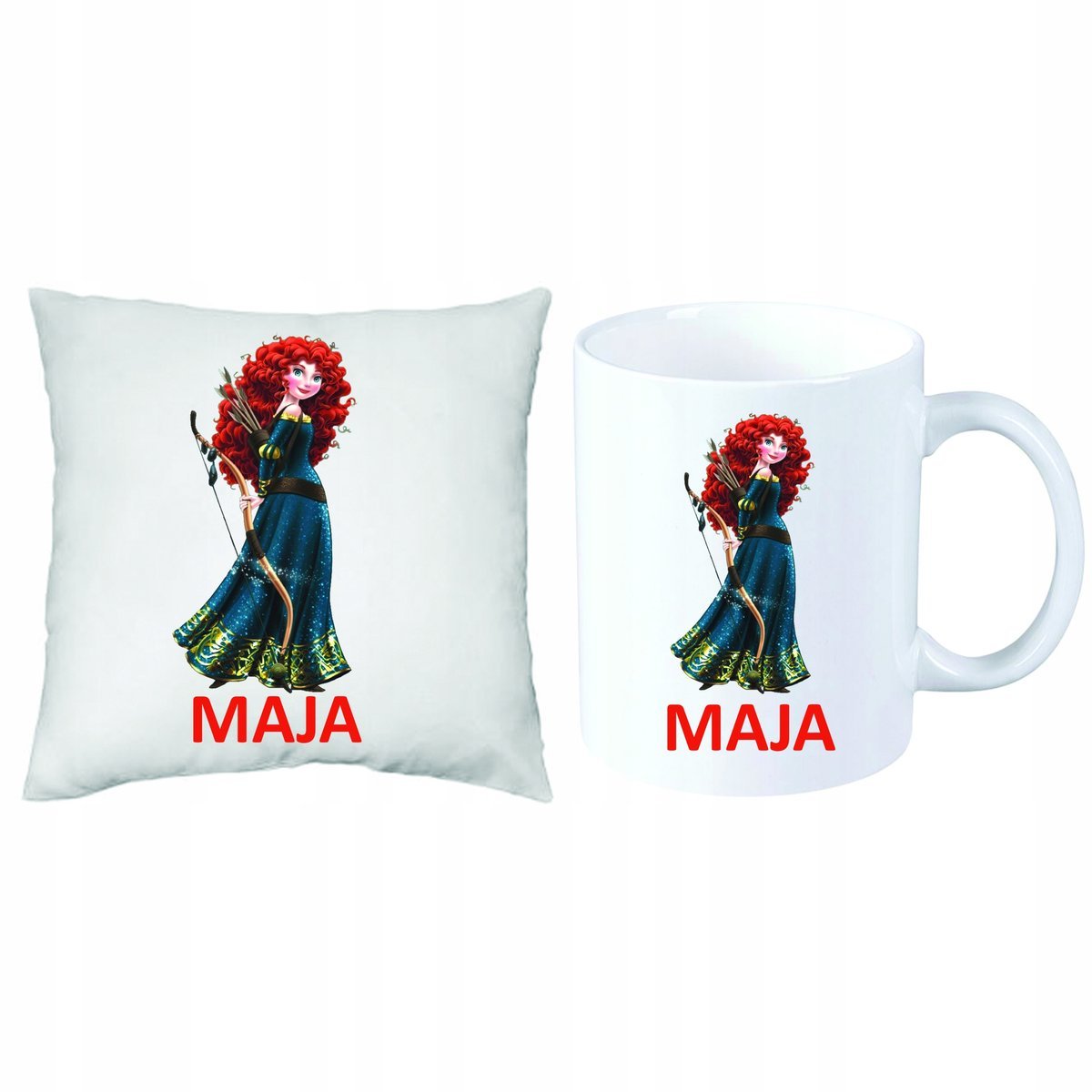 ZESTAW PREZENT PODUSZKA + KUBEK MERIDA WALECZNA