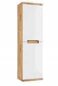Szafki łazienkowe - Ronda New Słupek 40 cm K: dąb złoty F: biały połysk/dąb złoty (sku) - miniaturka - grafika 1