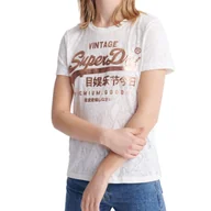 Koszulki i topy damskie - Koszulka damska Superdry biała z wężowym wzorem-XL - miniaturka - grafika 1