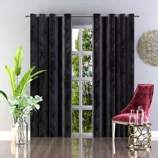Zasłona gotowa Welur Esti Fortepianowa czerń na przelotkach 135x245cm - Zasłony Zasłona gotowa Welur Esti Fortepianowa czerń na przelotkach 135x245cm - Zasłony - miniaturka - grafika 1