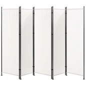 Parawany - 5-panelowy składany parawan pokojowy 270 x 170 cm biały NARNI - miniaturka - grafika 1