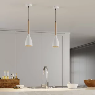 Lampa wisząca Muza 1 x 60 W E27 biała/złota 9106 - Lampy sufitowe - miniaturka - grafika 3