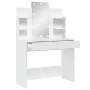 Toaletka z oświetleniem LED, biała, 96x40x142 cm  Lumarko! - Toaletki - miniaturka - grafika 5