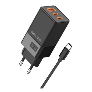 Ładowarka sieciowa 65W GaN 2xUSB-C + USB-A +Kabel USB-C Czarna - Ładowarki do telefonów Ładowarka sieciowa 65W GaN 2xUSB-C + USB-A +Kabel USB-C Czarna - Ładowarki do telefonów - miniaturka - grafika 1