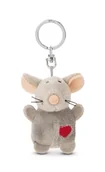 Plecaki - Breloczek myszka z sercem 5cm - szary - Lojalny towarzysz dla wszystkich grup wiekowych z karabińczykiem, idealny do plecaka, torby, smyczy lub kluczy 62075 - miniaturka - grafika 1