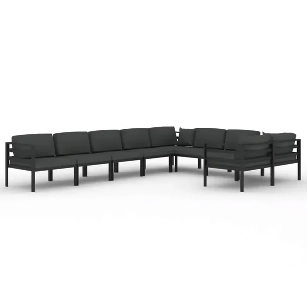 Zestaw Wypoczynkowy do Ogrodu Modułowy, Aluminiowy, Antracytowy, 70x70x64.