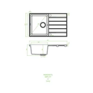 Zlewozmywaki - Laveo Margarita Zlewozmywak granitowy jednokomorowy 49x79 cm beż SBM_411T - miniaturka - grafika 1