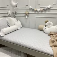 Koce i narzuty dla dzieci - PIKOWANA NARZUTA 140x200cm PORCELANOWO SZARA - miniaturka - grafika 1