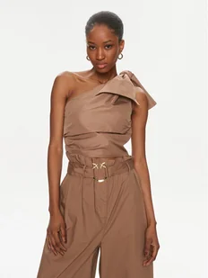 Pinko Bluzka Nosiola 102780 Y3LE Brązowy Slim Fit - Bluzki damskie - miniaturka - grafika 1