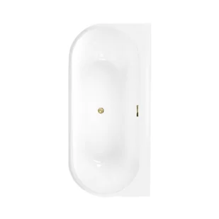 Wanna wolnostojąca przyścienna Pari 170x80 cm złoty odpływ Corciano - Wanny Wanna wolnostojąca przyścienna Pari 170x80 cm złoty odpływ Corciano - Wanny - miniaturka - grafika 1