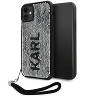 Etui i futerały do telefonów - Karl Lagerfeld Sequins Reversible na Apple iPhone 11 KLHCN61PSQRKS Czarny/Srebrny - miniaturka - grafika 1