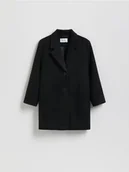Kurtki i płaszcze dla dziewczynek - Reserved - Jednorzędowy płaszcz - czarny - miniaturka - grafika 1