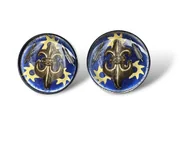 Spinki do mankietów i krawatów - SPINKI - Lilia (blue) I - miniaturka - grafika 1